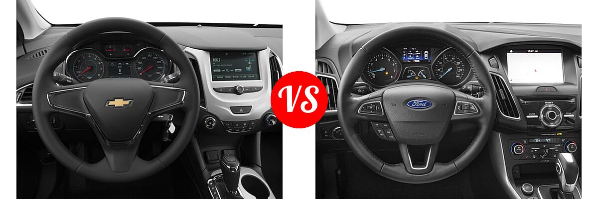 2016 Chevrolet Cruze Sedan L / LS vs. 2016 Ford Focus Sedan Titanium - Dashboard Comparison