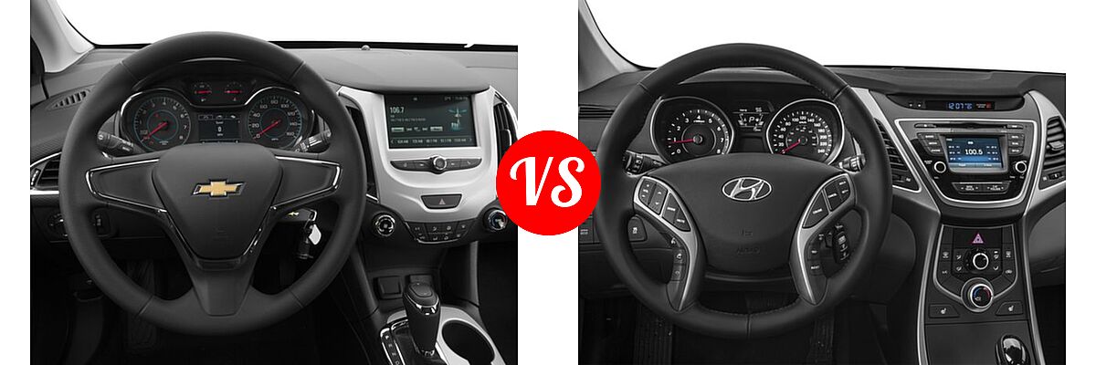 2016 Chevrolet Cruze Sedan L / LS vs. 2016 Hyundai Elantra Sedan SE / Sport / Value Edition - Dashboard Comparison