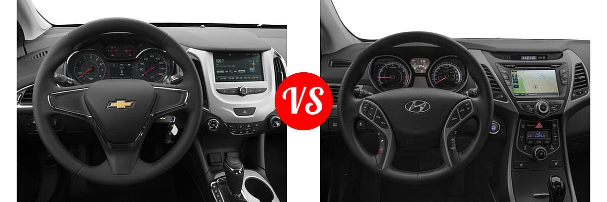 2016 Chevrolet Cruze Sedan L / LS vs. 2016 Hyundai Elantra Sedan Limited - Dashboard Comparison