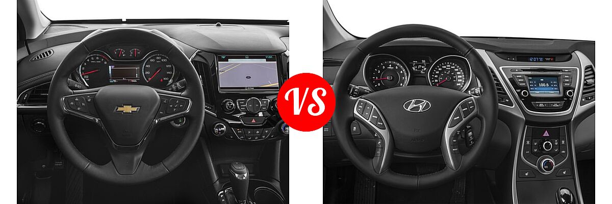 2016 Chevrolet Cruze Sedan Premier vs. 2016 Hyundai Elantra Sedan SE / Sport / Value Edition - Dashboard Comparison