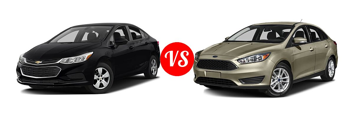 2016 Chevrolet Cruze Sedan L / LS vs. 2016 Ford Focus Sedan S / SE - Front Left Comparison