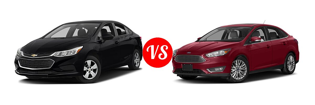 2016 Chevrolet Cruze Sedan L / LS vs. 2016 Ford Focus Sedan Titanium - Front Left Comparison