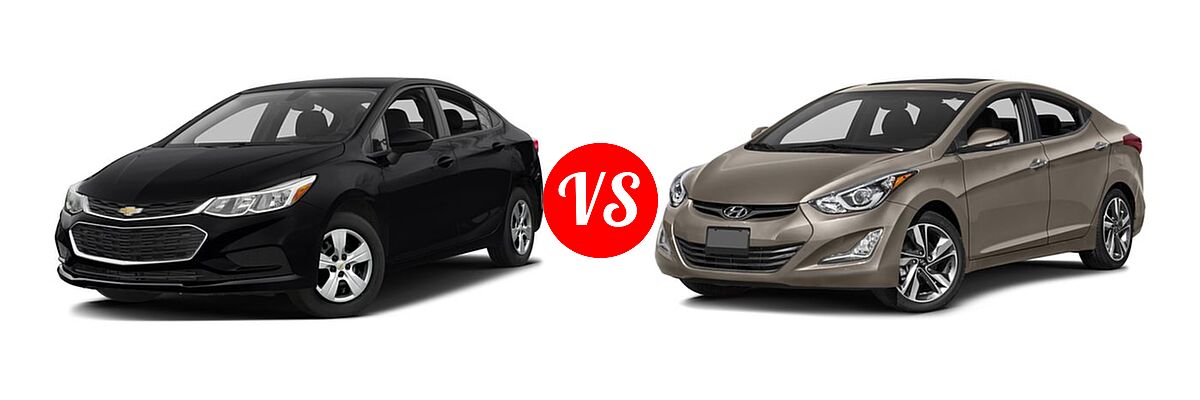 2016 Chevrolet Cruze Sedan L / LS vs. 2016 Hyundai Elantra Sedan Limited - Front Left Comparison