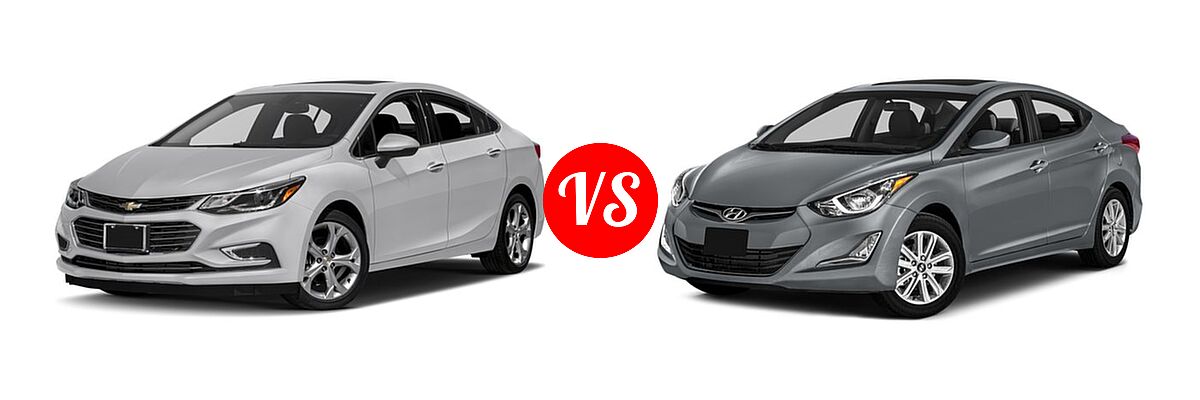 2016 Chevrolet Cruze Sedan Premier vs. 2016 Hyundai Elantra Sedan SE / Sport / Value Edition - Front Left Comparison