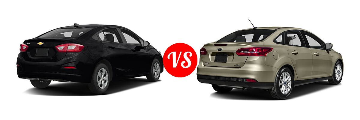 2016 Chevrolet Cruze Sedan L / LS vs. 2016 Ford Focus Sedan S / SE - Rear Right Comparison