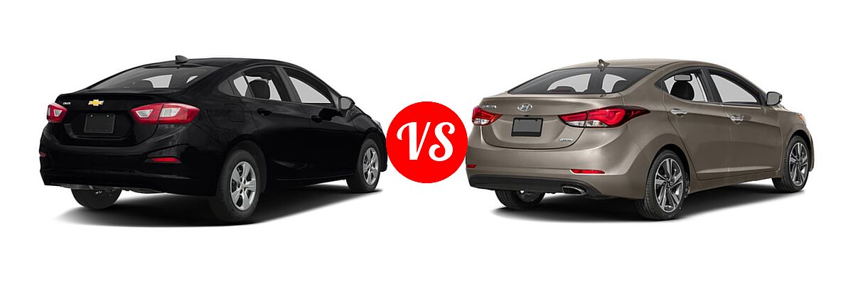 2016 Chevrolet Cruze Sedan L / LS vs. 2016 Hyundai Elantra Sedan Limited - Rear Right Comparison