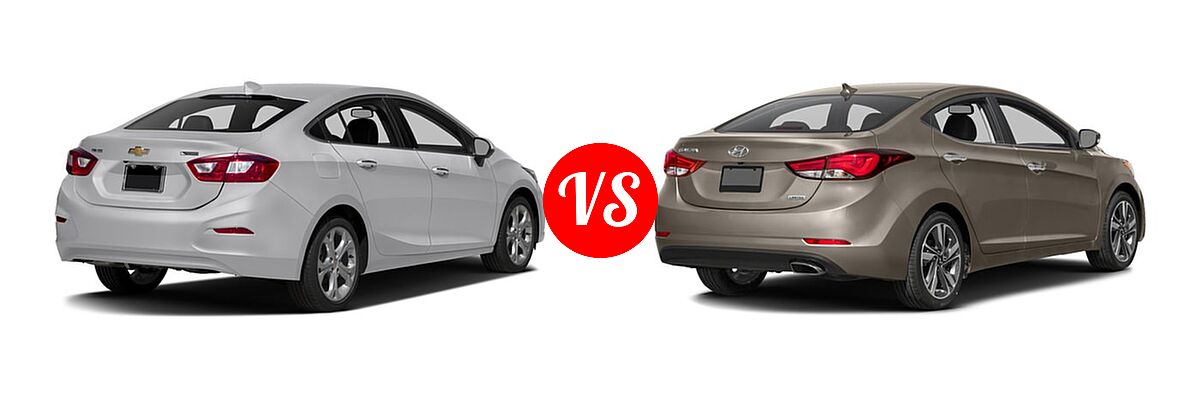 2016 Chevrolet Cruze Sedan Premier vs. 2016 Hyundai Elantra Sedan Limited - Rear Right Comparison