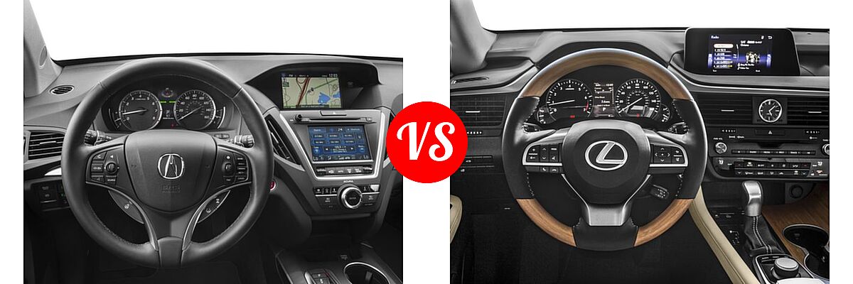 2017 Acura MDX SUV w/Advance Pkg vs. 2017 Lexus RX 350 SUV RX 350 - Dashboard Comparison
