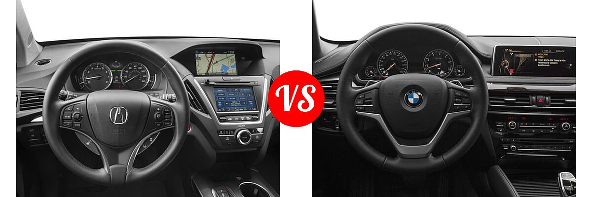 2017 Acura MDX SUV w/Advance Pkg vs. 2017 BMW X6 SUV sDrive35i / xDrive35i / xDrive50i - Dashboard Comparison