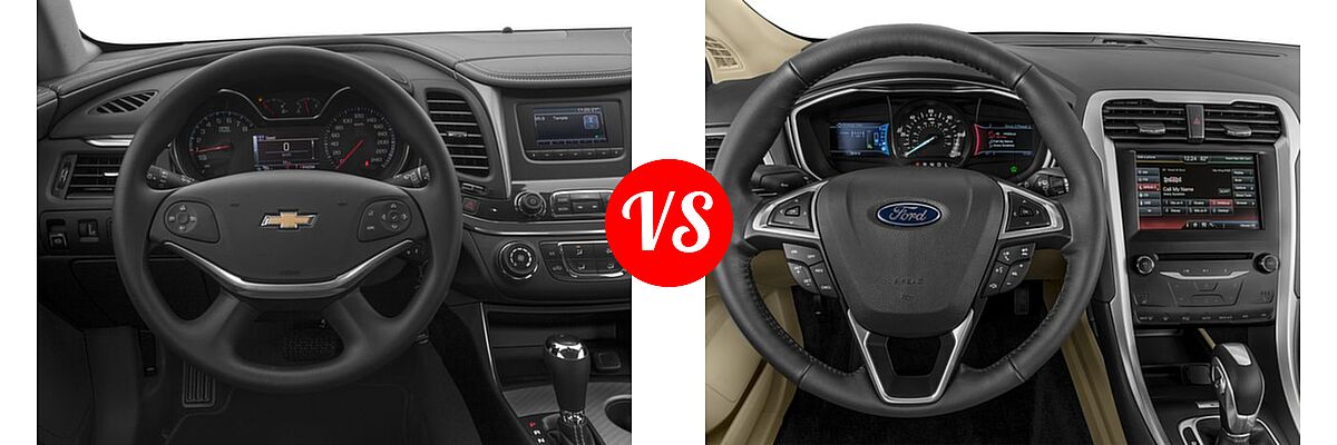 2016 Chevrolet Impala Sedan LS vs. 2016 Ford Fusion Energi Sedan SE Luxury / Titanium - Dashboard Comparison