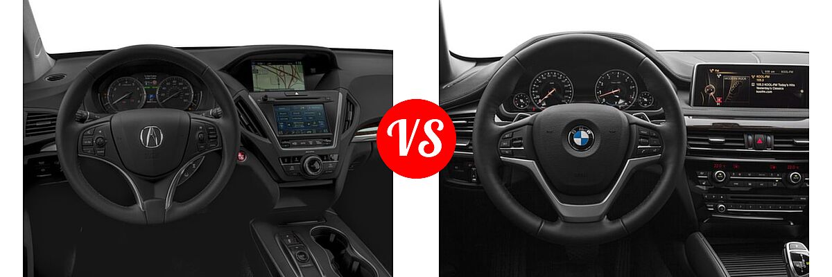 2017 Acura MDX SUV w/Technology Pkg vs. 2017 BMW X6 SUV sDrive35i / xDrive35i / xDrive50i - Dashboard Comparison