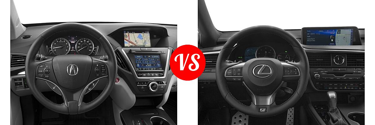 2017 Acura MDX SUV w/Advance Pkg vs. 2017 Lexus RX 350 SUV RX 350 F Sport - Dashboard Comparison
