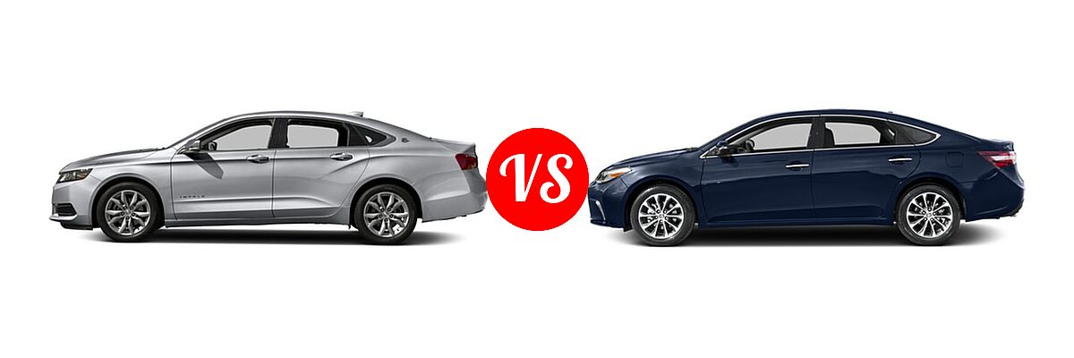 2016 Chevrolet Impala Sedan LT vs. 2016 Toyota Avalon Sedan Touring / XLE / XLE Plus / XLE Premium - Side Comparison