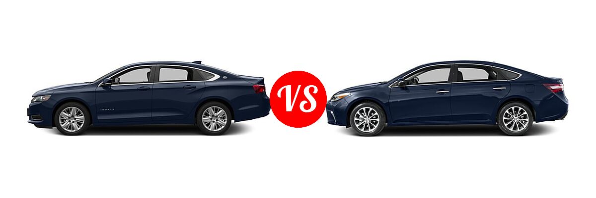 2016 Chevrolet Impala Sedan LS vs. 2016 Toyota Avalon Sedan Touring / XLE / XLE Plus / XLE Premium - Side Comparison