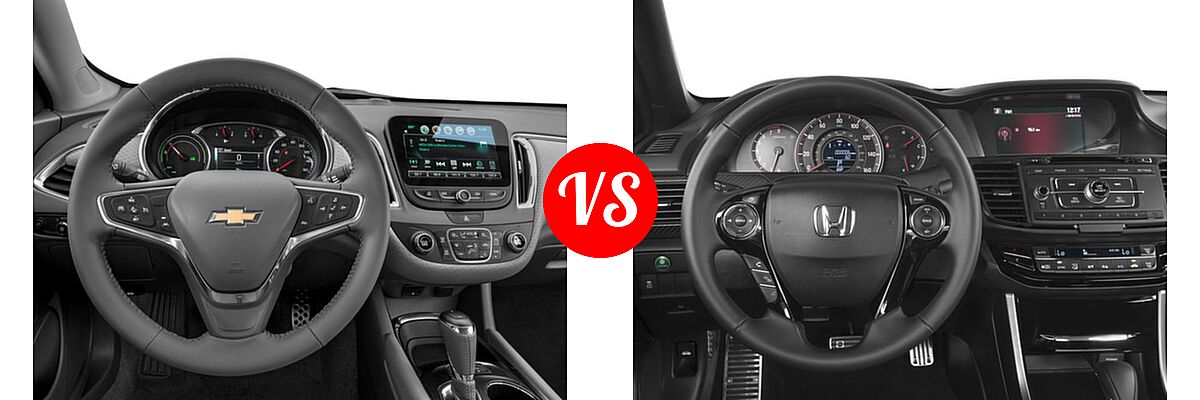 2016 Chevrolet Malibu Sedan Hybrid Hybrid vs. 2016 Honda Accord Sedan Sport - Dashboard Comparison