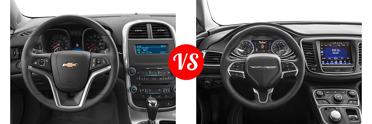 2016 Chevrolet Malibu Limited Sedan LS vs. 2016 Chrysler 200 Sedan Limited - Dashboard Comparison