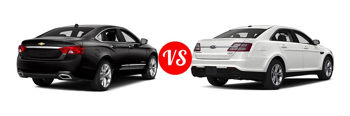2016 Chevrolet Impala Sedan LTZ vs. 2016 Ford Taurus Sedan Limited / SE / SEL - Rear Right Comparison