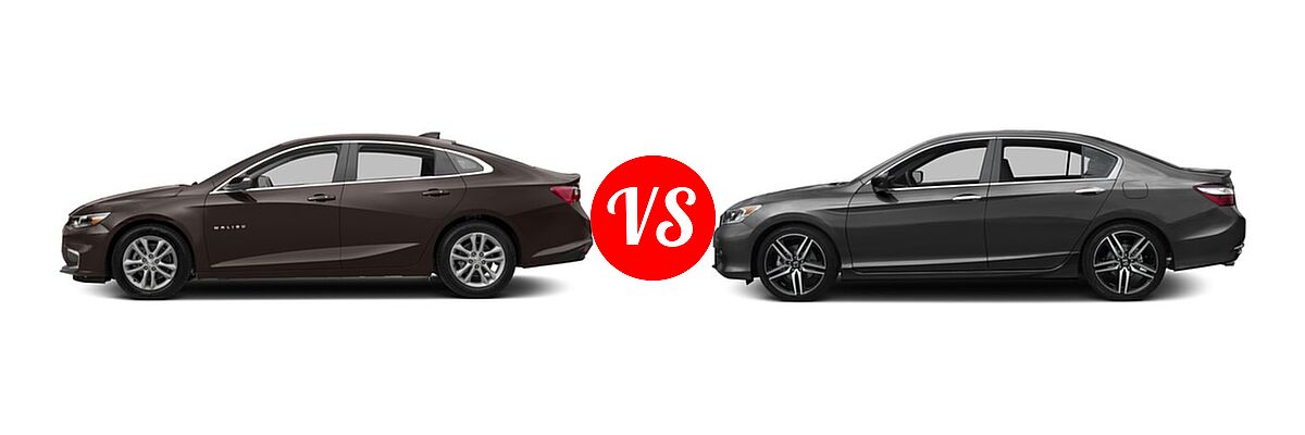 2016 Chevrolet Malibu Sedan Hybrid Hybrid vs. 2016 Honda Accord Sedan Sport - Side Comparison