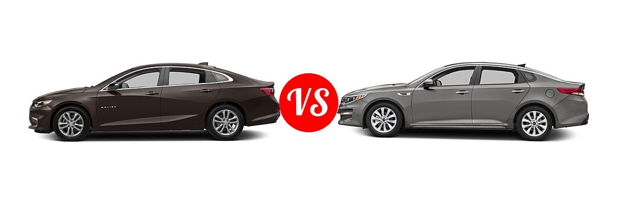 2016 Chevrolet Malibu Sedan Hybrid Hybrid vs. 2016 Kia Optima Sedan EX / LX / LX Turbo - Side Comparison
