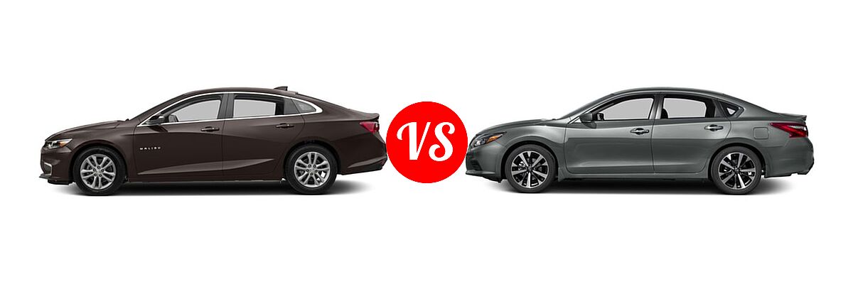 2016 Chevrolet Malibu Sedan Hybrid Hybrid vs. 2016 Nissan Altima Sedan 2.5 SR / 3.5 SR - Side Comparison