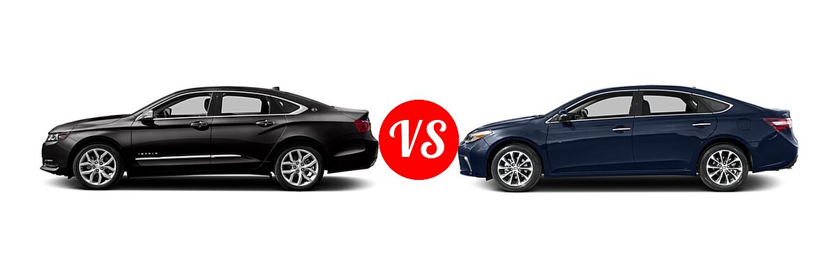 2016 Chevrolet Impala Sedan LTZ vs. 2016 Toyota Avalon Sedan Touring / XLE / XLE Plus / XLE Premium - Side Comparison