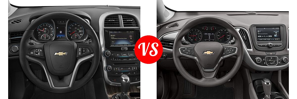 2016 Chevrolet Malibu Limited Sedan LT vs. 2016 Chevrolet Malibu Sedan L / LS - Dashboard Comparison
