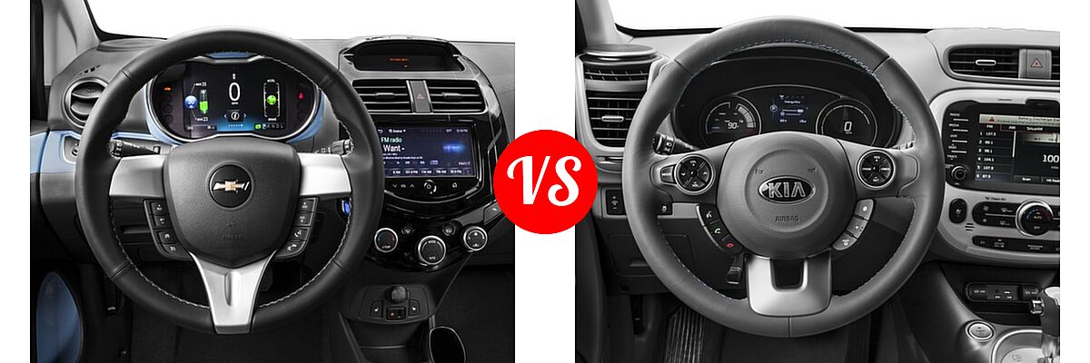 2016 Chevrolet Spark EV Hatchback LT vs. 2016 Kia Soul EV Wagon + - Dashboard Comparison