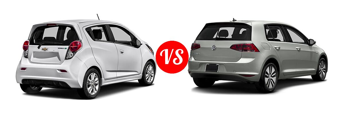 2016 Chevrolet Spark EV Hatchback LT vs. 2016 Volkswagen e-Golf Hatchback SE / SEL Premium - Rear Right Comparison