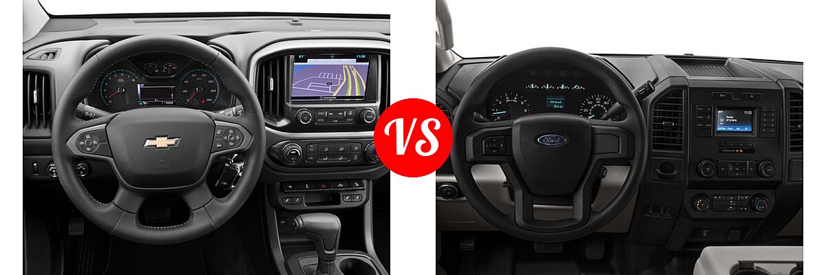 2016 Chevrolet Colorado Pickup 4WD Z71 vs. 2016 Ford F-150 Pickup XL - Dashboard Comparison