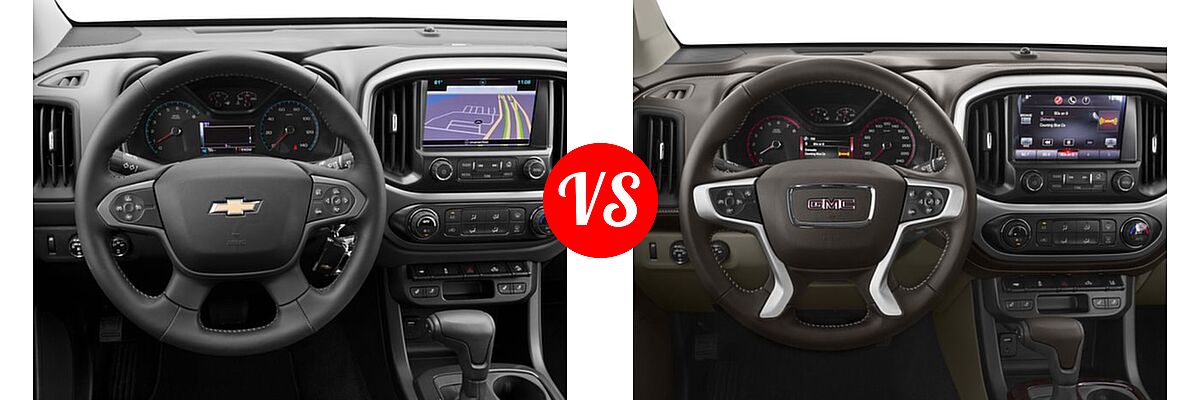 2016 Chevrolet Colorado Pickup 4WD Z71 vs. 2016 GMC Canyon Pickup 2WD SLT - Dashboard Comparison