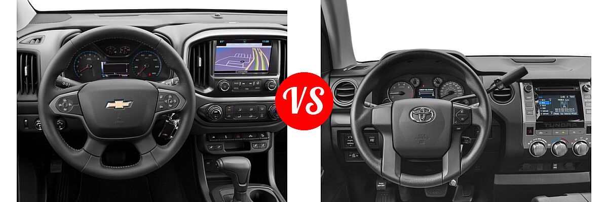 2016 Chevrolet Colorado Pickup 4WD Z71 vs. 2016 Toyota Tundra Pickup SR - Dashboard Comparison