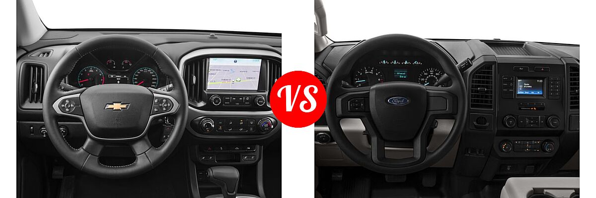 2016 Chevrolet Colorado Pickup 2WD LT / 4WD Z71 vs. 2016 Ford F-150 Pickup XL - Dashboard Comparison