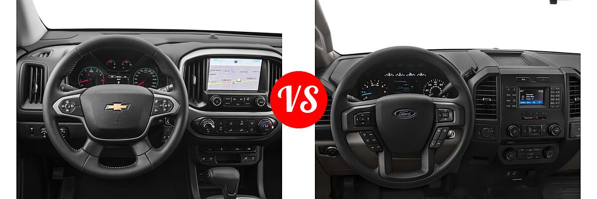 2016 Chevrolet Colorado Pickup 2WD LT / 4WD Z71 vs. 2016 Ford F-150 Pickup XL - Dashboard Comparison