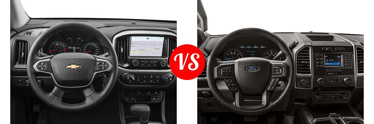 2016 Chevrolet Colorado Pickup 2WD LT / 4WD Z71 vs. 2016 Ford F-150 Pickup XLT - Dashboard Comparison