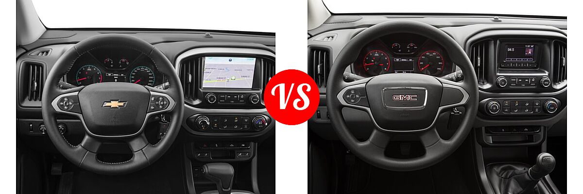 2016 Chevrolet Colorado Pickup 2WD LT / 4WD Z71 vs. 2016 GMC Canyon Pickup 2WD SL - Dashboard Comparison