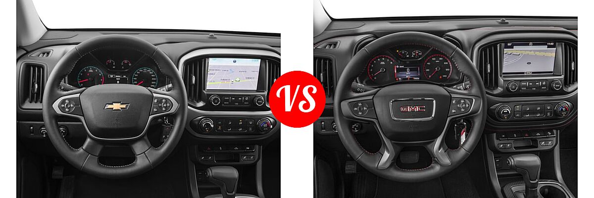 2016 Chevrolet Colorado Pickup 2WD LT / 4WD Z71 vs. 2016 GMC Canyon Pickup 2WD SLE / 2WD SLT - Dashboard Comparison