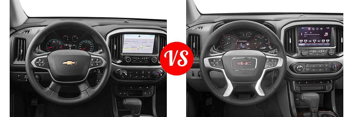 2016 Chevrolet Colorado Pickup 2WD LT / 4WD Z71 vs. 2016 GMC Canyon Pickup 2WD SLE - Dashboard Comparison