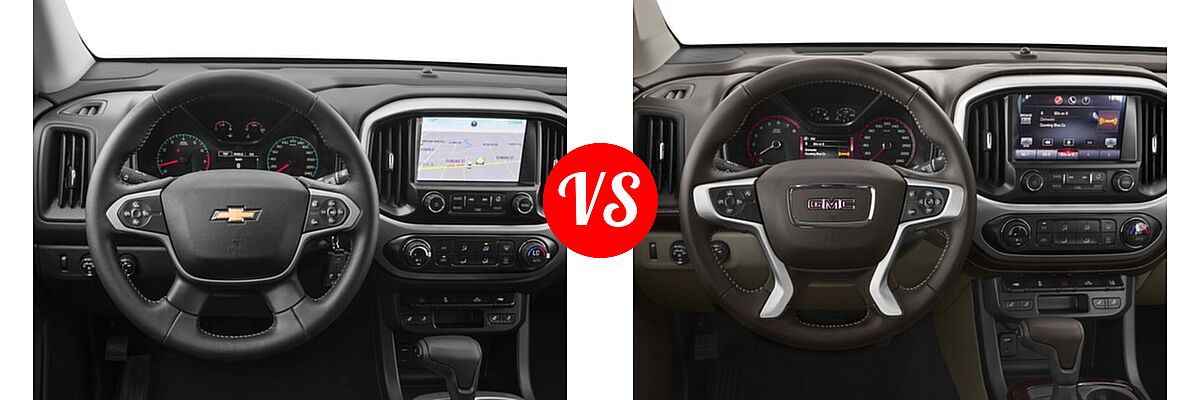 2016 Chevrolet Colorado Pickup 2WD LT / 4WD Z71 vs. 2016 GMC Canyon Pickup 2WD SLT - Dashboard Comparison