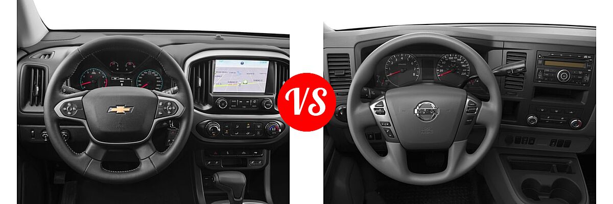 2016 Chevrolet Colorado Pickup 2WD LT / 4WD Z71 vs. 2016 Nissan NV Cargo Van S / SL / SV - Dashboard Comparison
