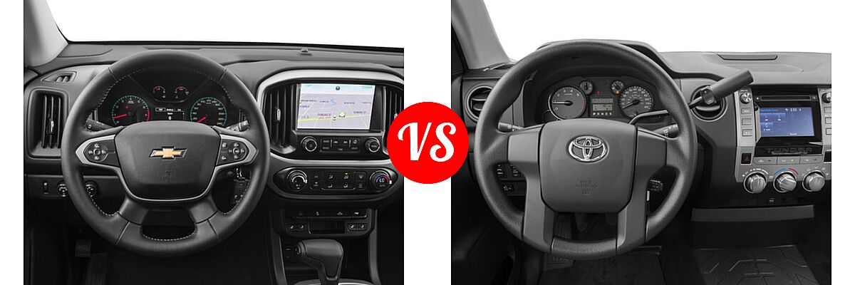 2016 Chevrolet Colorado Pickup 2WD LT / 4WD Z71 vs. 2016 Toyota Tundra Pickup SR - Dashboard Comparison