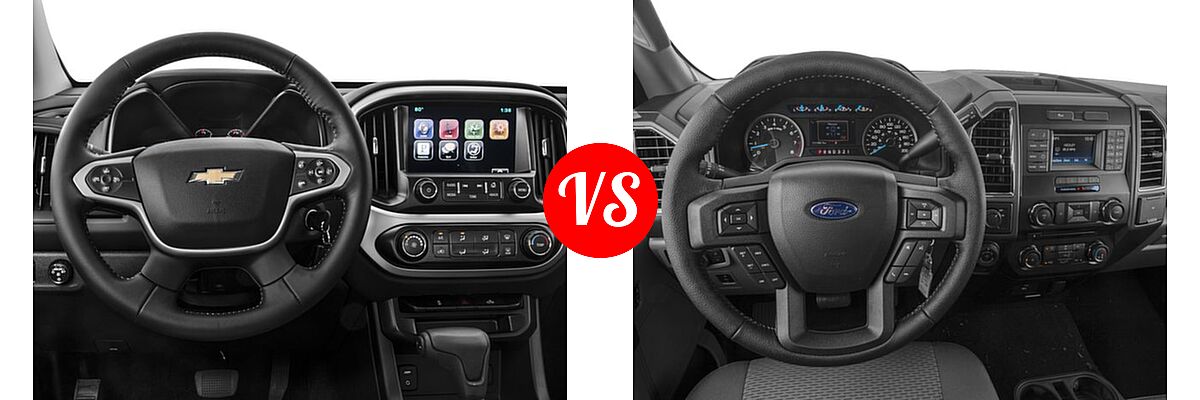 2016 Chevrolet Colorado Pickup 2WD LT vs. 2016 Ford F-150 Pickup XLT - Dashboard Comparison