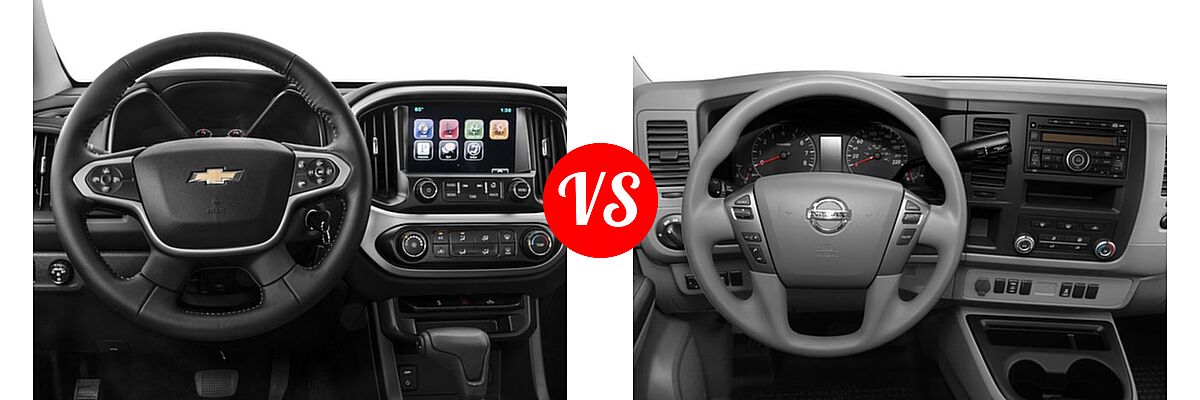 2016 Chevrolet Colorado Pickup 2WD LT vs. 2016 Nissan NV Cargo Van S / SV - Dashboard Comparison