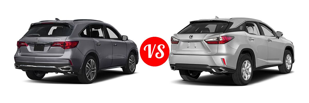 2017 Acura MDX SUV w/Advance Pkg vs. 2017 Lexus RX 350 SUV RX 350 - Rear Right Comparison