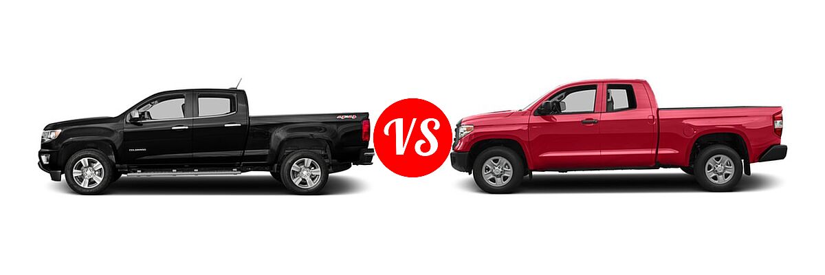 2016 Chevrolet Colorado Pickup 2WD LT / 4WD Z71 vs. 2016 Toyota Tundra Pickup SR - Side Comparison
