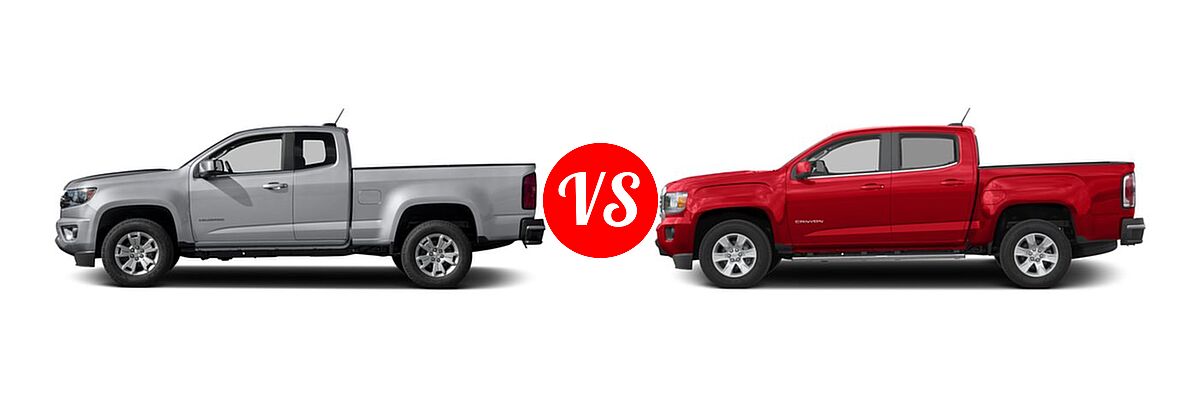 2016 Chevrolet Colorado Pickup 2WD LT vs. 2016 GMC Canyon Pickup 2WD SLE - Side Comparison