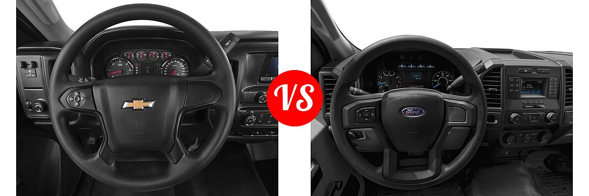 2016 Chevrolet Silverado 2500HD Pickup LT / Work Truck vs. 2016 Ford F-150 Pickup XL - Dashboard Comparison