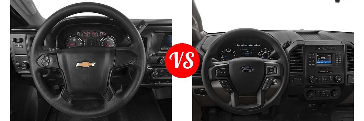 2016 Chevrolet Silverado 2500HD Pickup LT / Work Truck vs. 2016 Ford F-150 Pickup XL - Dashboard Comparison