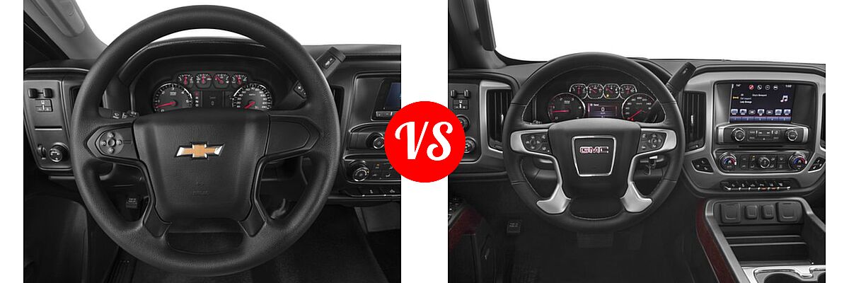 2016 Chevrolet Silverado 2500HD Pickup LT / Work Truck vs. 2016 GMC Sierra 2500HD Pickup SLT - Dashboard Comparison