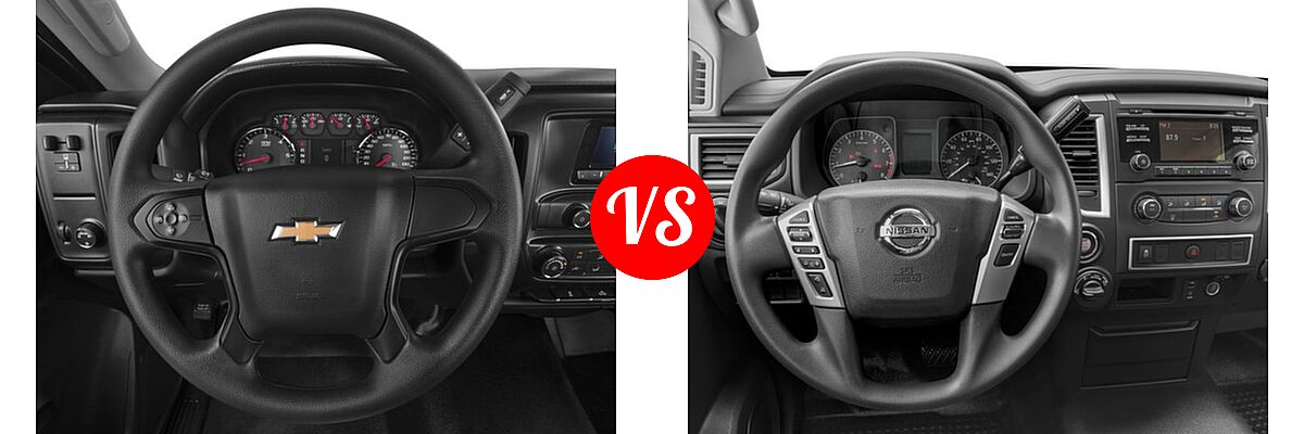 2016 Chevrolet Silverado 2500HD Pickup LT / Work Truck vs. 2016 Nissan Titan XD Pickup S - Dashboard Comparison