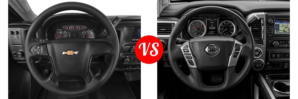 2016 Chevrolet Silverado 2500HD Pickup LT / Work Truck vs. 2016 Nissan Titan XD Pickup PRO-4X - Dashboard Comparison